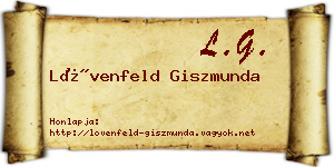 Lövenfeld Giszmunda névjegykártya
